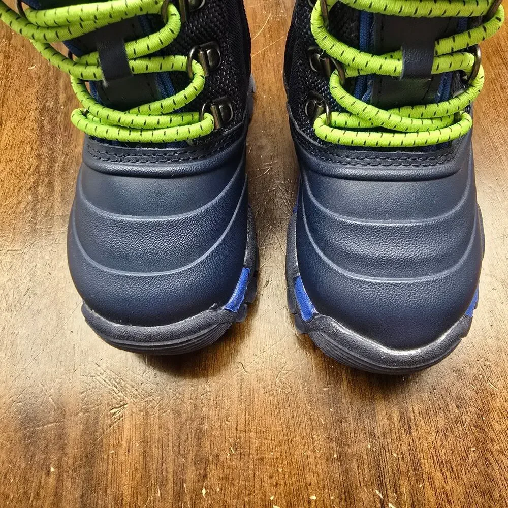 Carter's Navy Blue and Lime Green Kids Rain & Snow Boots